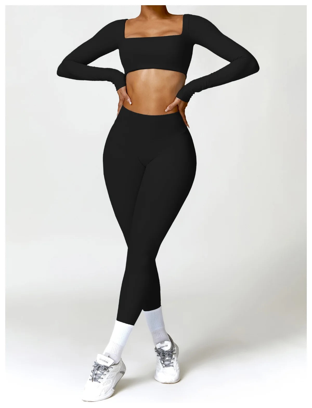 2 PIECE WOMEN GYM SET LONG SLEEVE+ LEGGING