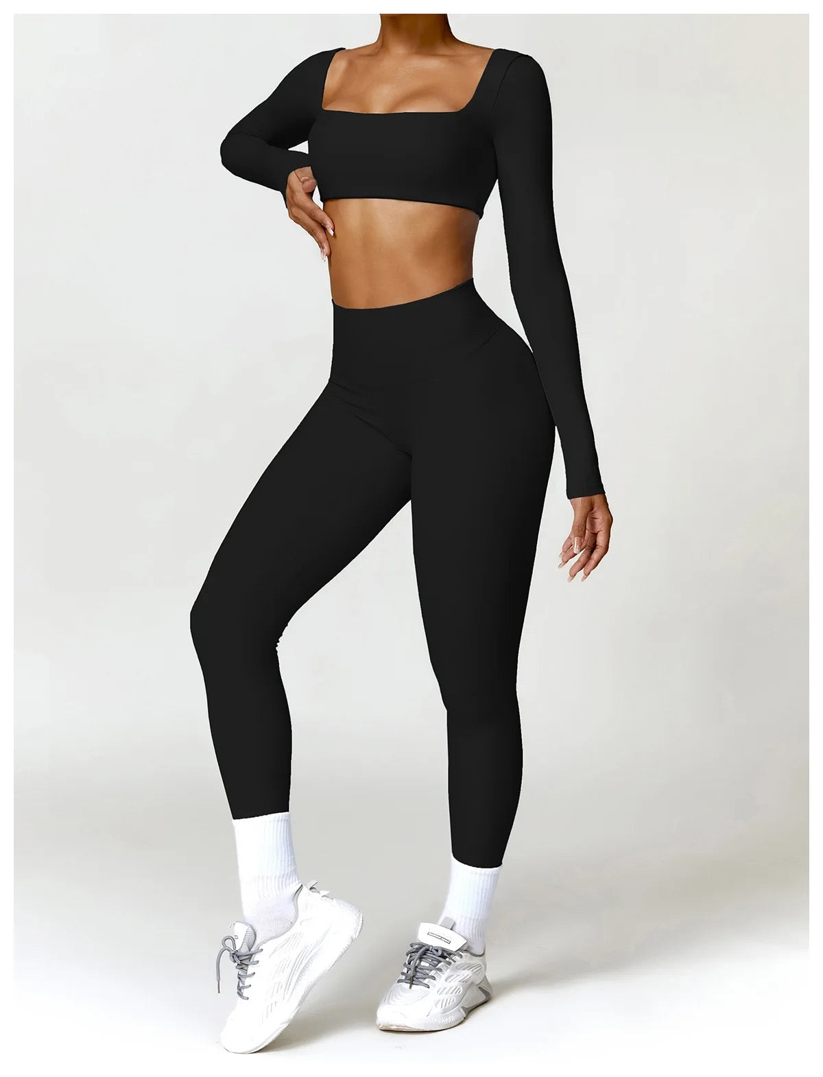 2 PIECE WOMEN GYM SET LONG SLEEVE+ LEGGING