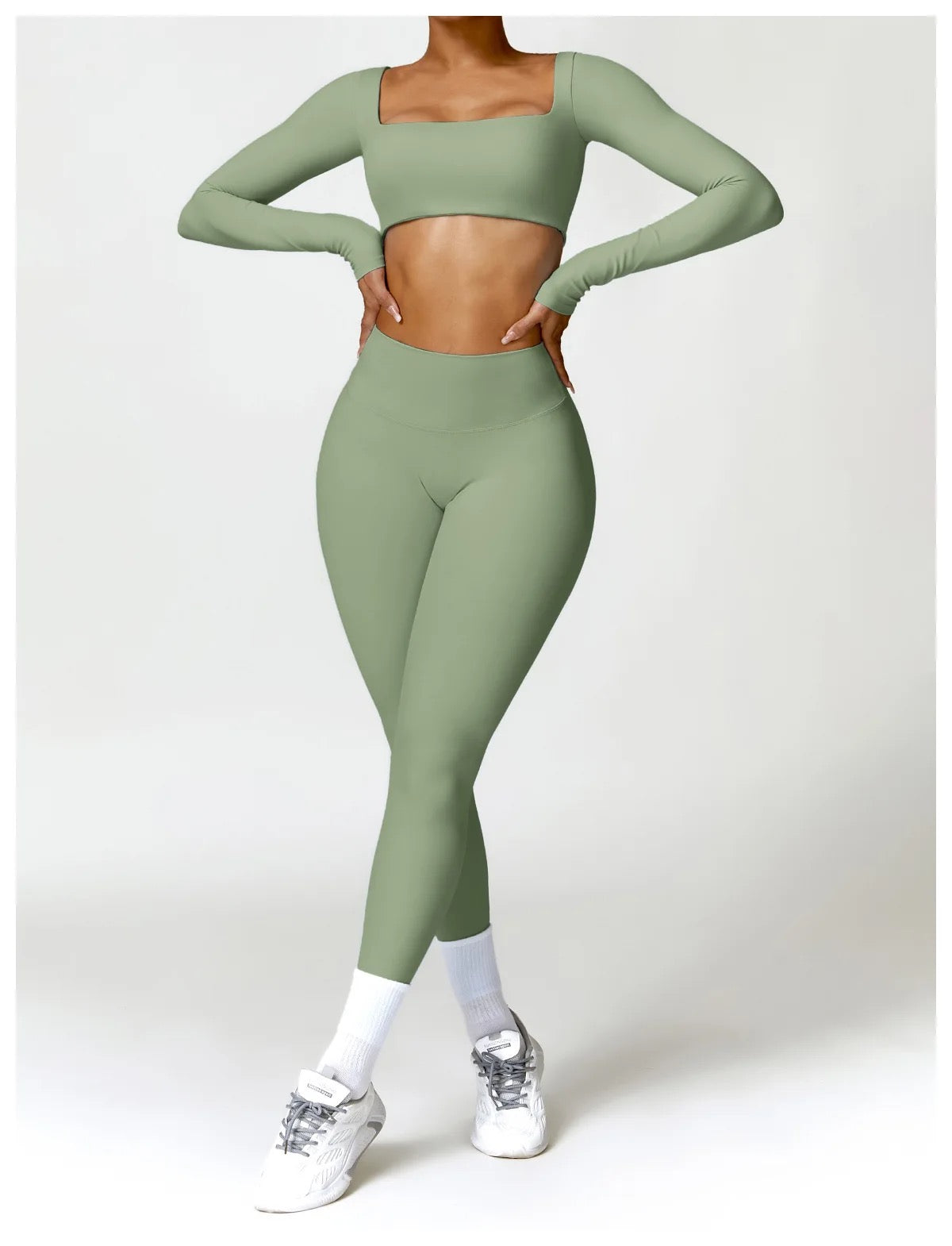 2 PIECE WOMEN GYM SET LONG SLEEVE+ LEGGING