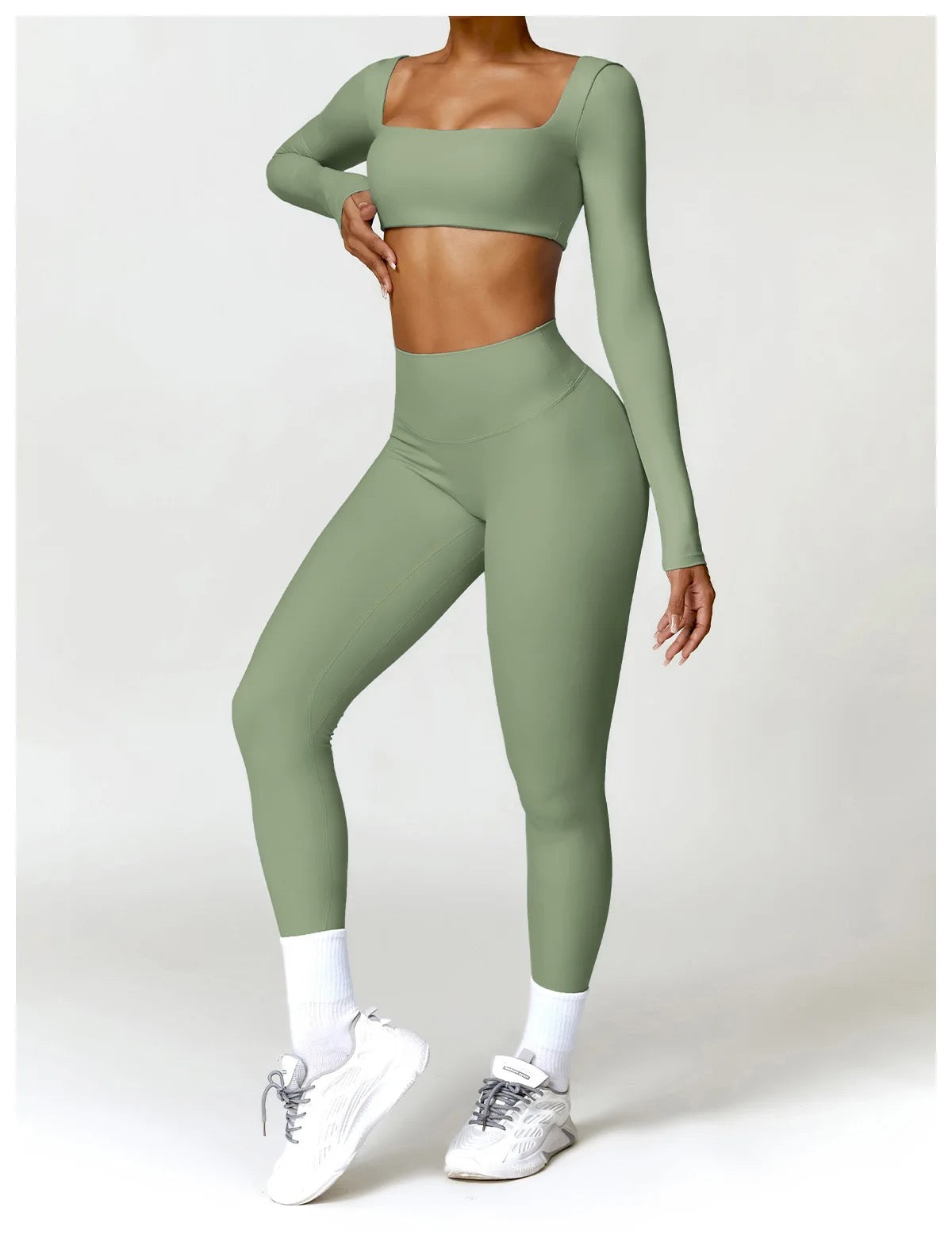 2 PIECE WOMEN GYM SET LONG SLEEVE+ LEGGING