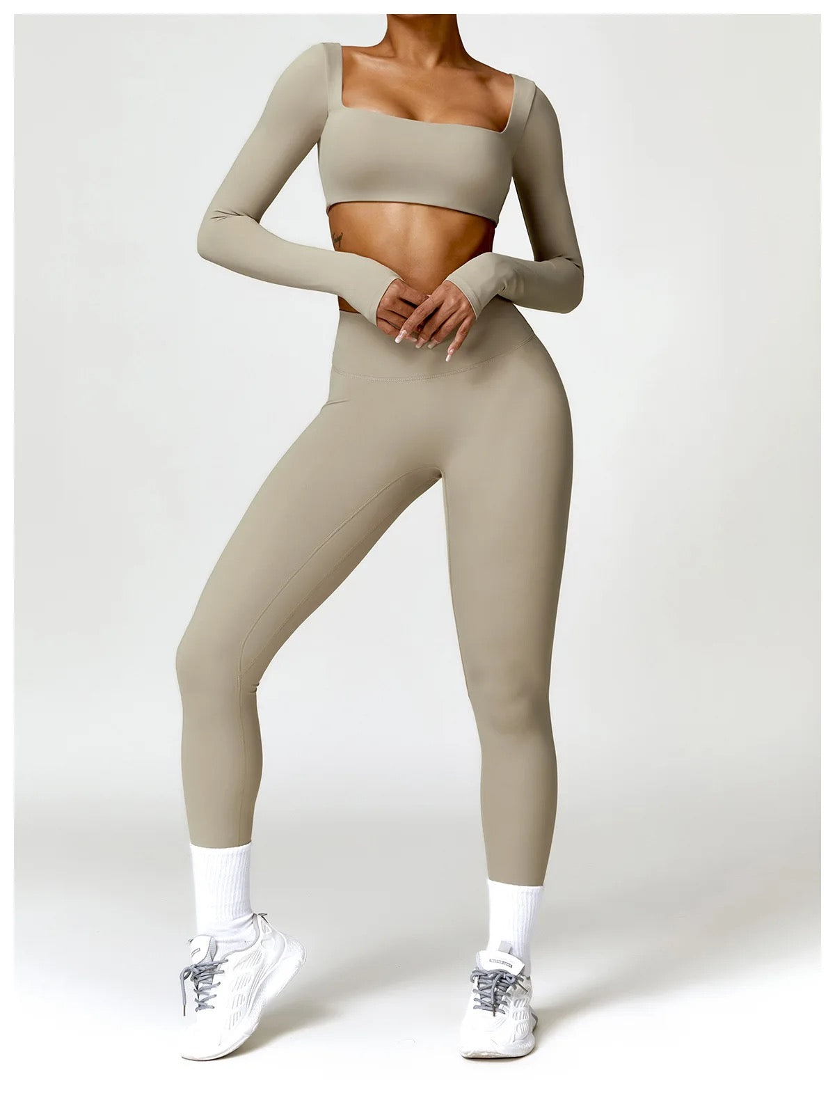 2 PIECE WOMEN GYM SET LONG SLEEVE+ LEGGING