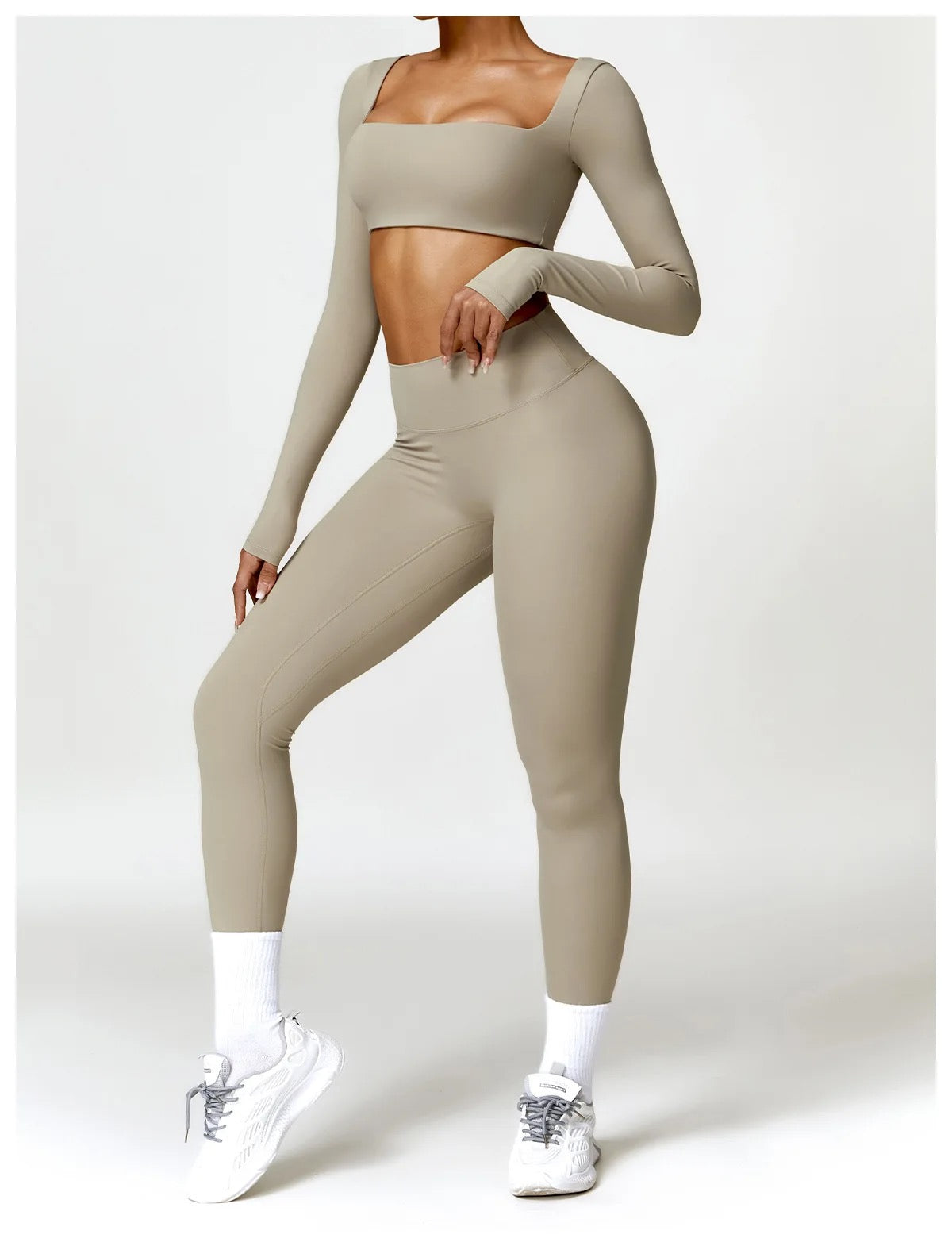 2 PIECE WOMEN GYM SET LONG SLEEVE+ LEGGING