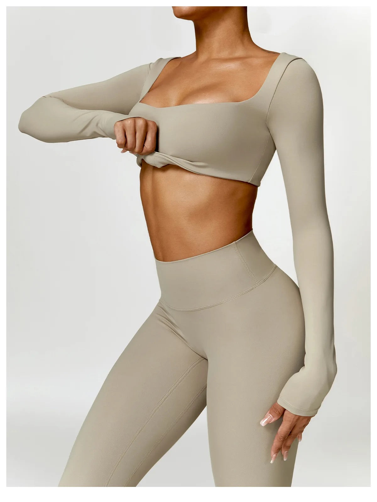 2 PIECE WOMEN GYM SET LONG SLEEVE+ LEGGING