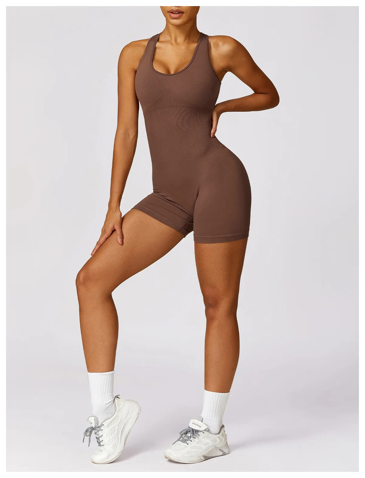 YOGA SEAMLESS PUSH UP JUMPSUIT SHORT