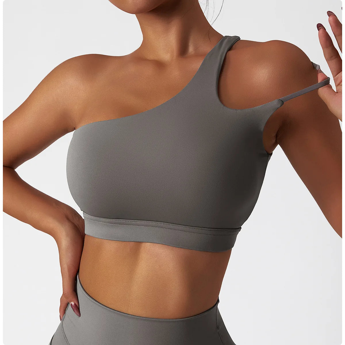 ONE SHOULDER SPORTS BRA