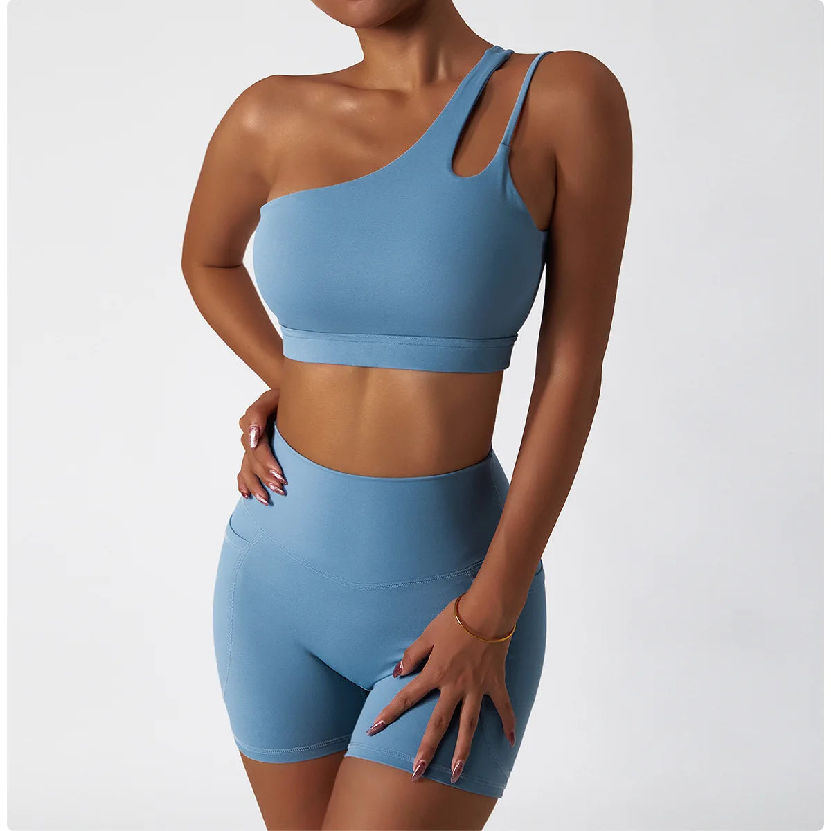 ONE SHOULDER SPORTS BRA