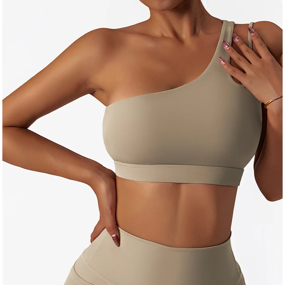 ONE SHOULDER SPORTS BRA