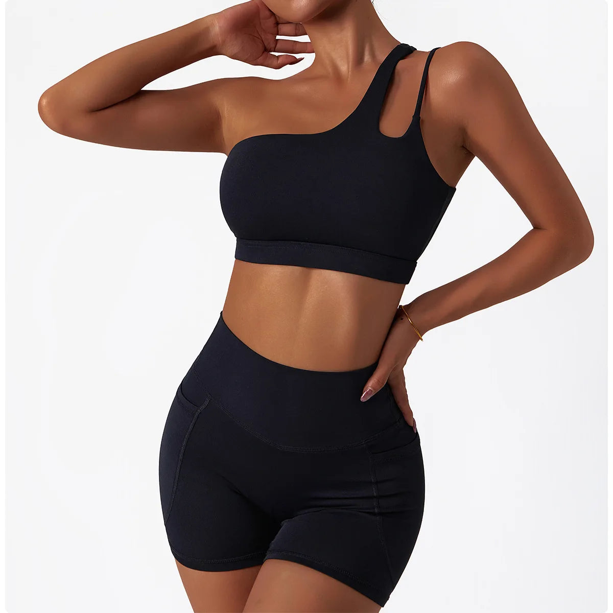 ONE SHOULDER SPORTS BRA