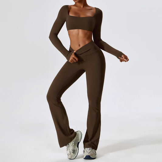 LONG SLEEVE FLARE PANTS SET